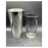 Stainless Steel Cocktail Shaker and Glass Set