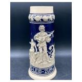 Large 2 Liter German Lute Player Stoneware Beer...
