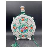 Hollohaza Hungarian Hand-Painted Porcelain Flask