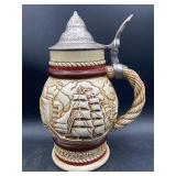 Avon 1977 Sailboats Ceramic Beer Stein with...