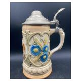 Vintage Bavarian Floral Designed Beer Stein