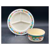 Vintage Care Bears Dinner Plate and Soup Bowl Set