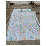 Vintage Care Bears Bed Sheet and Pillow Cases Set