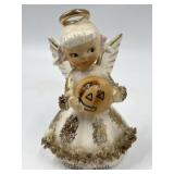 Vintage Porcelain October Angel Pumpkin Figurine