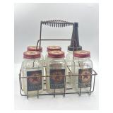 Texaco Motor Oil Carrier with Jars