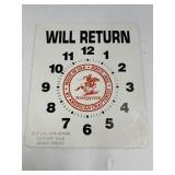 Vintage Cardboard Winchester Will Return Sign