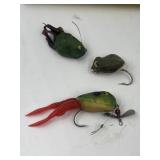 3 Vintage Frog Fishing Lures