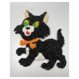 Vintage Halloween Melted Plastic Popcorn Black Cat