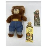Smokey the Bear Stuffed Animal & Vintage PSA