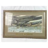 Framed Pheasants Forever Print Signed by Robert