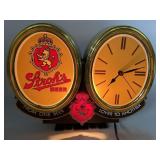 Strohï¿½s Beer Lighted Register Display Clock
