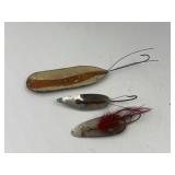 Vintage Dardevle Weedless Spoon & 2 Unmarked