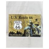 US Route 66 Indian Motorcycle Tin Sign