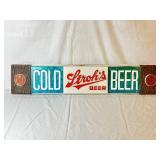 Strohï¿½s Cold Beer Sign 8x38 Inches