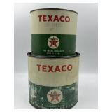 Pair of Vintage Texaco Round Grease Canisters