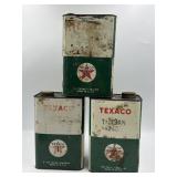 3 Vintage Texaco Oil 5lbs Cans