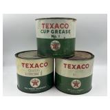 3 Vintage Texaco Grease & Lubricant 5Lbs Canisters