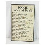 Doggie Doï¿½s and Donï¿½ts Tin Sign