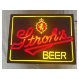 Light Up Strohï¿½s Beer Sign