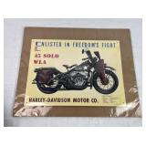 Harley Davidson Tin Sign Enlisted in Freedomï¿½s