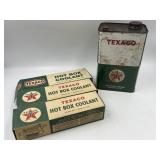 3 Vintage Texaco Hot Box Coolant & Texaco 5lb O