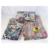 Racing Themed, Throw Pillow, Blanket, & Car.