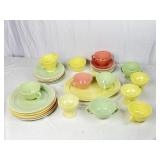 Hazel-Atlas Set of Dishes, Various Pastel Colors