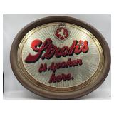 Mirrored Strohï¿½s Brewing Co. Sign