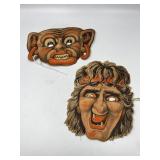 Pair of 1950ï¿½s Paper Halloween Mask Cut-Outs