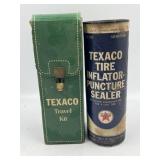 Two Texaco Tire Inflator-Puncture Sealer Cans