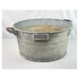 Vintage Galvanized Wash Tub w/ Wooden Handles