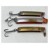 3 Vintage South Bend Super-Duper Fishing Lures