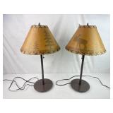 Pair of Table Lamps w/ Bear & Moose Shades