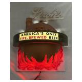 Strohï¿½s Beer Lighted Kettle Bar Sign