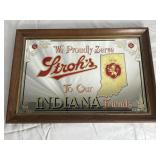 Strohï¿½s Brewing Indiana Mirrored Sign