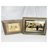Two Rustic Wood Frames w/ Pictures In Them