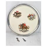 English Hound Fox Hunting Bar Tray, & Openers