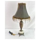 Lamp w/ Brass & Marble Base 21in Tall