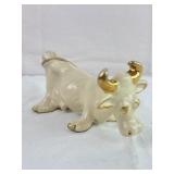 Vtg Ceramic White Cow (7in Long)