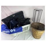 Laundry Basket, Bags, CD Tower, & Wicker Waste