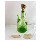 Green Crystal Decanter MFG by Princess House