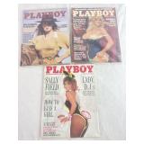 3 Playboy Magazines: Match 1986 Ft. Sally Field,