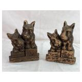 Wooden Dog Bookends (Dogs are very worn in spots)