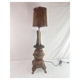 Plaster Pot Belly Stove Lamp (Broken & Reglued i