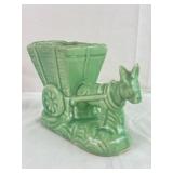 VTG Donkey Pulling Cart Planter. 7.5In Long