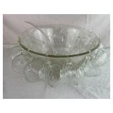 Punch Bowl w/ 12 Glasses