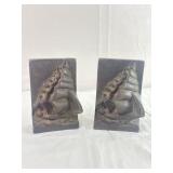 Cast Metal Ship Bookends 4.5in x7in