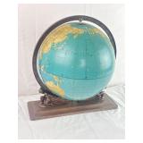 Vtg Globe w/ Art Deco Brass Base