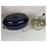 Enamel Roasting Pan & Food Mill