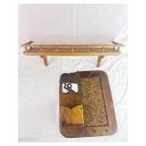 Corked Entry Way Key Holder & Wooden Display Shelf